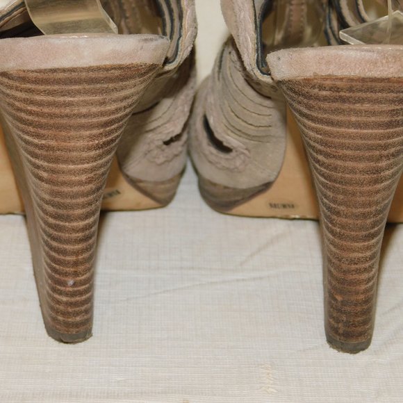 Vince Camuto Janil Suede Leather Strappy Stack Heel Sandals Size 8.5 Gladiator - Picture 7 of 14